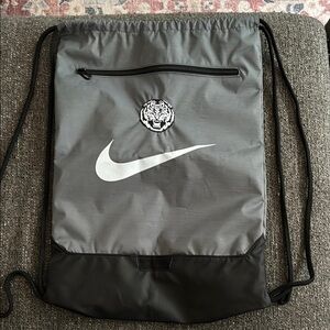 Nike Gray and Black Drawstring Bag